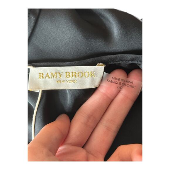 Ramy Brook Leah one shoulder minidress dress black size Large L - Picture 6 of 9